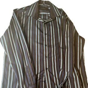 ZAGIRI Button Up Shirt Mens Large Brown Blue, size L